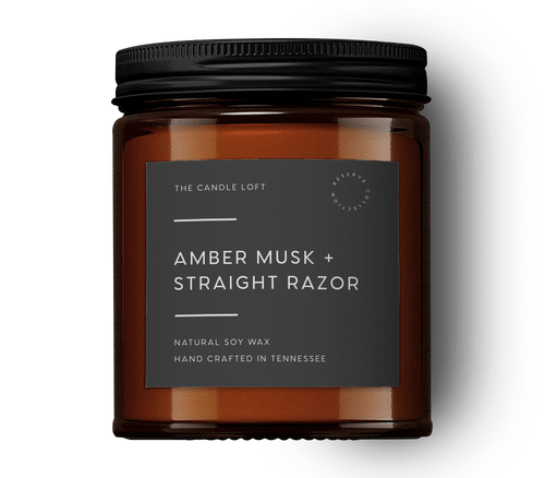 The Candle Loft Candles Amber Musk+Straight Razor Candle
