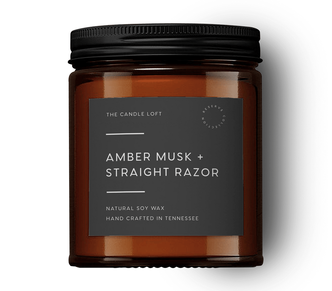 The Candle Loft Candles Amber Musk+Straight Razor Candle